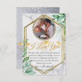 Grüne Glitzer Foto Ehefrau Jubiläumskarte Dankeskarte (Vorne/Hinten)