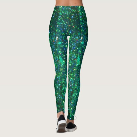 Grüne Glitzer-Leggings Leggings (Rückseite)