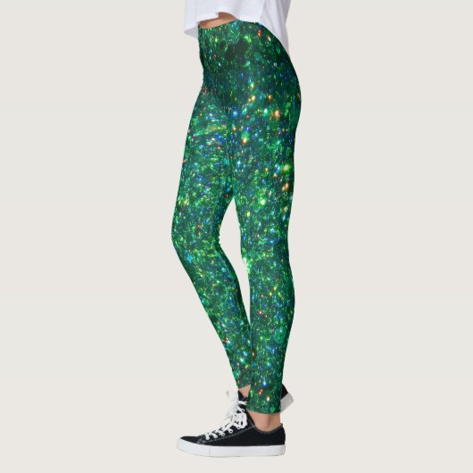 Grüne Glitzer-Leggings Leggings (Links)