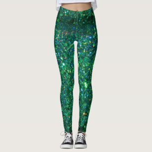 Grüne Glitzer-Leggings Leggings