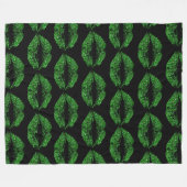Grüne Glitzer Lippen #2 Fleecedecke (Vorderseite (Horizontal))