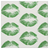 Grüne Glitzer Lippen #2 Stoff (Muster)
