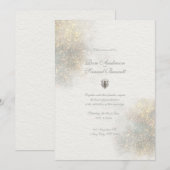 Grüne Glitzer Wasserfarben Hochzeiten Einladung (Vorne/Hinten)