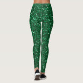 Grüne Glitzer-Weihnachtsleggings Leggings (Rückseite)