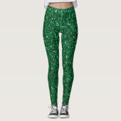 Grüne Glitzer-Weihnachtsleggings Leggings (Vorderseite)