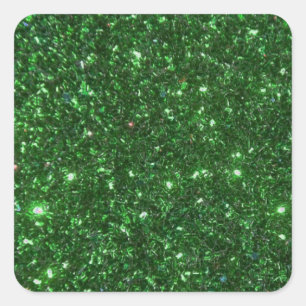Grüne Glitzern Quadratischer Aufkleber