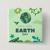 Grüne Globe-Pflanze des Earth Day Button (Vorderseite)