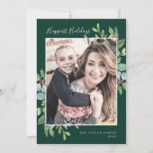 Grüne glücklichste Ferien | Grünes Foto Feiertagskarte (Vorderseite)