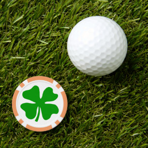 Grüne Glückskleeblatt-Pokerchip-Golfballmarker Pokerchips