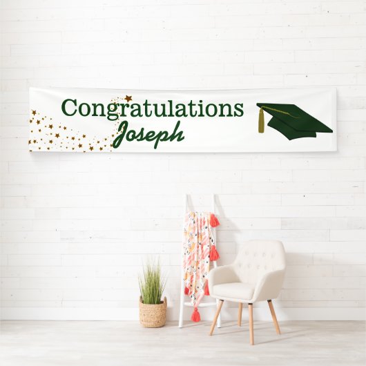 Grüne Glückwunsch-graduierte Fahne Banner (Insitu)