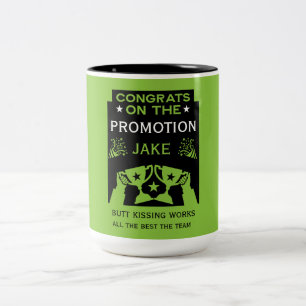 Grüne Glückwünsche zur Werbeaktion von Arbeitsplät Zweifarbige Tasse