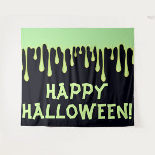 Grüne Glüh-Tropfen tropfen Halloween-Party Wandteppich