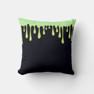 Grüne Glüh-Tropfen tropfendes Halloween Kissen