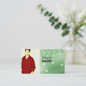 Grüne Glühenheadshot-Visitenkarte Visitenkarte (Stehend Vorderseite)