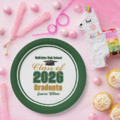 Grüne Gold-Abschlussfeier der Klasse 2026 Pappteller (Party)