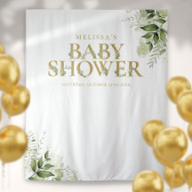 Grüne Gold-Babyparty-Fotokulisse