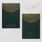 GRÜNE GOLD CLASSIC VERZIERT MANDALA EARRING DISPLA VISITENKARTE (Vorne/Hinten)