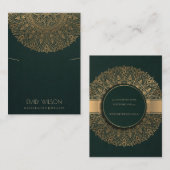 GRÜNE GOLD CLASSIC VERZIERT MANDALA NECKLACE DISPL VISITENKARTE (Vorne/Hinten)