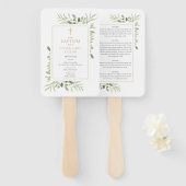 Grüne Gold Cross Taufen Christening Programm Fächer (Vorne und Hinten)