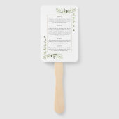 Grüne Gold Cross Taufen Christening Programm Fächer (Rückseite)