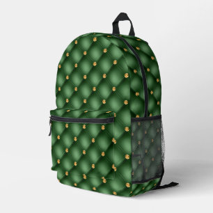 Grüne Gold-Diamant-Tufting-Rucksack Bedruckter Rucksack