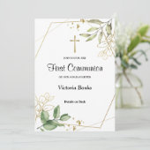 Grüne Gold Erstkommunion Einladung (Stehend Vorderseite)