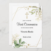 Grüne Gold Erstkommunion Einladung (Vorne/Hinten)