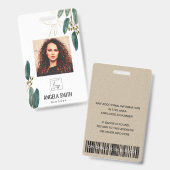 GRÜNE GOLD EUCALYPTUS EMPLOYEE FOTO BARCODE AUSWEIS (Front & Back)