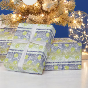 Grüne Gold-Feiertags-Kugeln Geschenkpapier