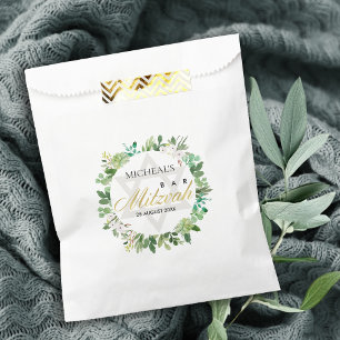 GRÜNE GOLD FOLIAGE WREATS STAR BAR BAT MITZVAH GESCHENKTÜTCHEN