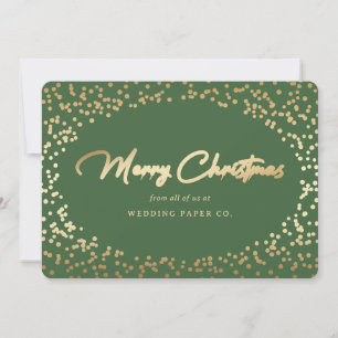 Grüne Gold Handlettering Geschäft Weihnachtskarten Feiertagskarte