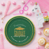 Grüne Gold-Imitat-Foil-Papierplatte des modernen A Pappteller (Party)