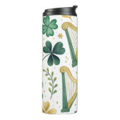 GRÜNE & GOLD IRISH KLEEBLATTS & HARPS THERMOSBECHER (Nach links gedreht)