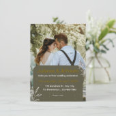 Grüne Gold - Moderne Hochzeitseinladung Einladung (Stehend Vorderseite)