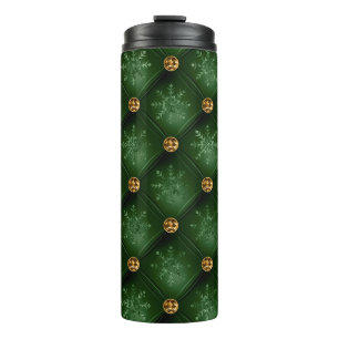 GRÜNE & GOLD TUFTED LOOK CHRISTMAS FERIENPATTER THERMOSBECHER