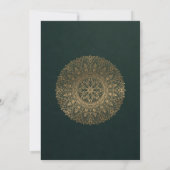 GRÜNE GOLD VERZIERTE CLASSIC MANDALA GRAND ÖSSE ÖF EINLADUNG (Rückseite)