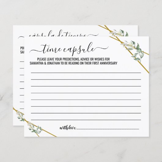 Grüne Gold Zeitkapsel Tipp zweisprachige Karte (Vorne/Hinten)
