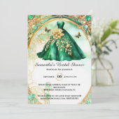 Grüne Goldbarsche Blütenschmetterlingsbrille als B Einladung (Stehend Vorderseite)