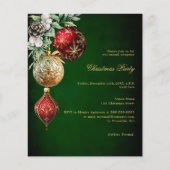 Grüne Goldbaumchen Weihnachts-Party Einladung (Vorderseite)