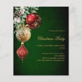 Grüne Goldbaumchen Weihnachts-Party Einladung (Vorderseite)