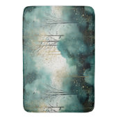 Grüne Goldbäume mit Vögeln Weihnachten Badematte (Vorderseite Vertikal)