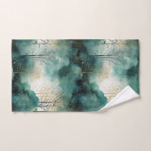 Grüne Goldbäume mit Vögeln Weihnachten Badhandtuch Set (Handtuch)