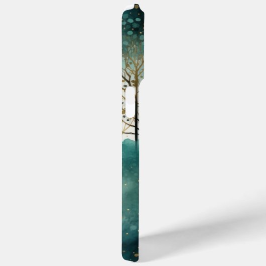 Grüne Goldbäume mit Vögeln Weihnachten Case-Mate iPhone Hülle (Rückseite / Rechts)