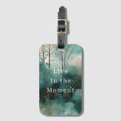 Grüne Goldbäume mit Vögeln Weihnachten Gepäckanhänger (Vorderseite Vertikal)