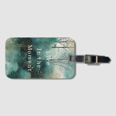 Grüne Goldbäume mit Vögeln Weihnachten Gepäckanhänger (Vorderseite (Horizontal))