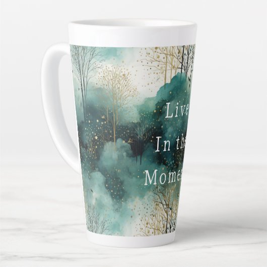 Grüne Goldbäume mit Vögeln Weihnachten Milchtasse (Linke Ecke)