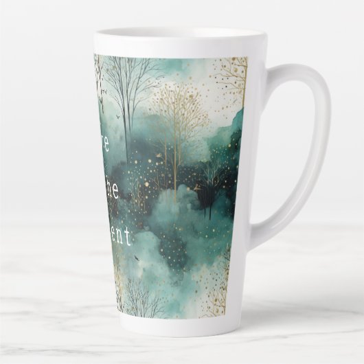 Grüne Goldbäume mit Vögeln Weihnachten Milchtasse (Rechts)