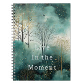 Grüne Goldbäume mit Vögeln Weihnachten Notizblock (Vorderseite)