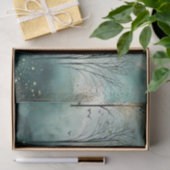 Grüne Goldbäume mit Vögeln Weihnachten Seidenpapier (Geschenk)