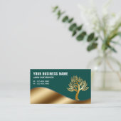 Grüne Goldbaumgärtnerei Landschaftsbild Rasenpfleg Visitenkarte (Stehend Vorderseite)